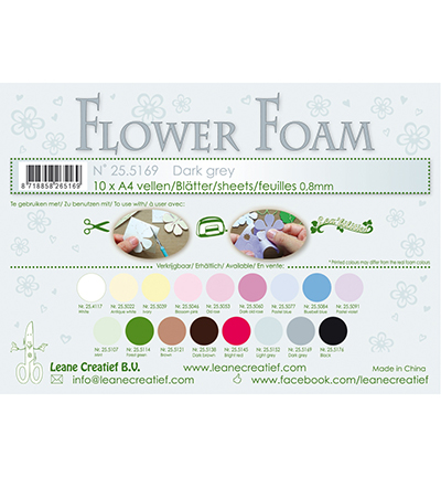 25.5169 - Leane Creatief - Dark grey - Sheets et sets Flower Foam 25.5169 - Leane Creatief - Dark grey - Sheets et sets Flower Foam