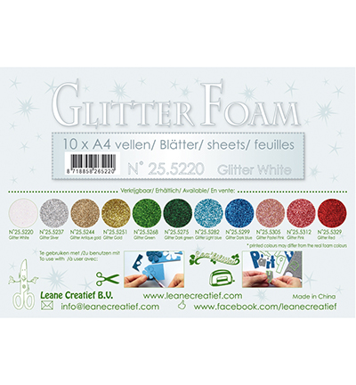 25.5220 - Leane Creatief - Glitter White - Mousse, pailletée
