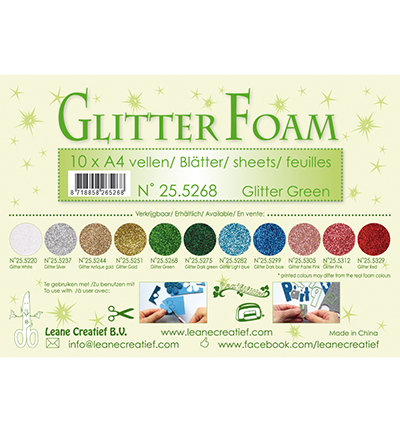 25.5268 - Leane Creatief - Glitter Green - Glitter foam 25.5268 - Leane Creatief - Glitter Green - Glitter foam