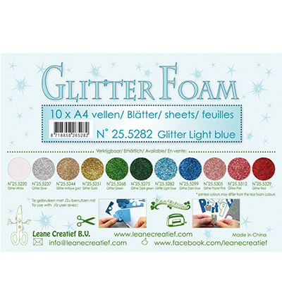 25.5282 - Leane Creatief - Glitter Light Blue - Glitter foam 25.5282 - Leane Creatief - Glitter Light Blue - Glitter foam