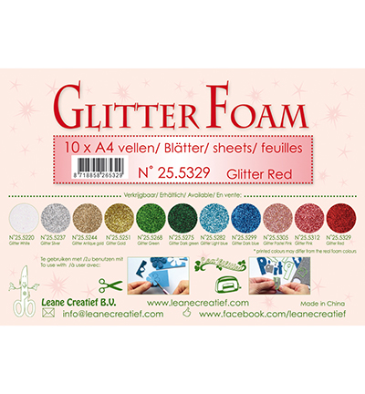 25.5329 - Leane Creatief - Glitter Red - Mousse, pailletée