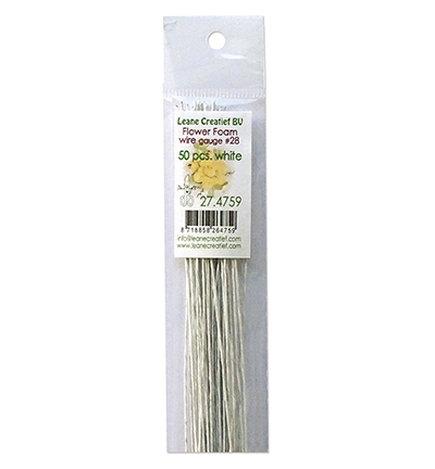 27.4759 - Leane Creatief - Flower Foam paper wrapped wire, White - 