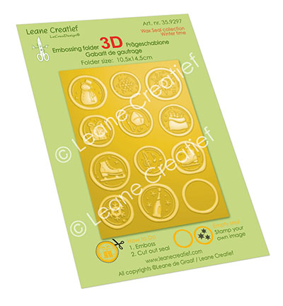359.297 - Leane Creatief - 3D gabarit de gaufrage Cachet de cire/Wax seals, Hiver - Gabarit de Gaufrage
