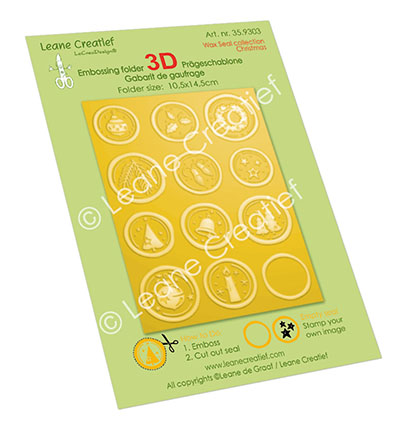 359.303 - Leane Creatief - 3D gabarit de gaufrage Cachet de cire/Wax seals, Noël - Gabarit de Gaufrage