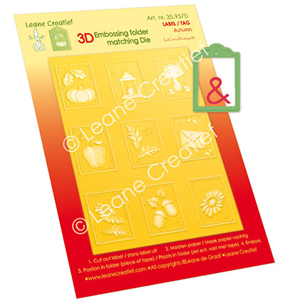 359.570 - Leane Creatief - 3D gabarit de gaufrage, Étiquettes Automne - 