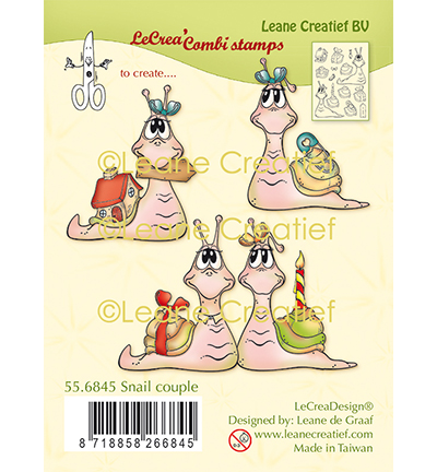 55.6845 - Leane Creatief - Couple de escargot - Tampons clear combi