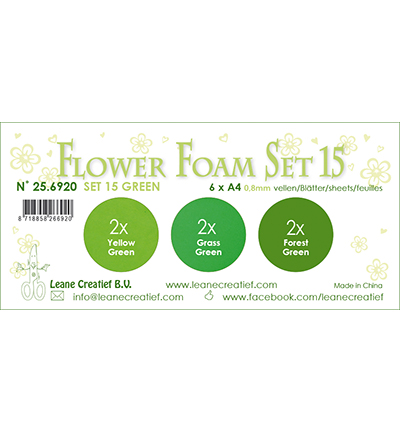 25.6920 - Leane Creatief - Set 15, Vert - Sheets et sets Flower Foam