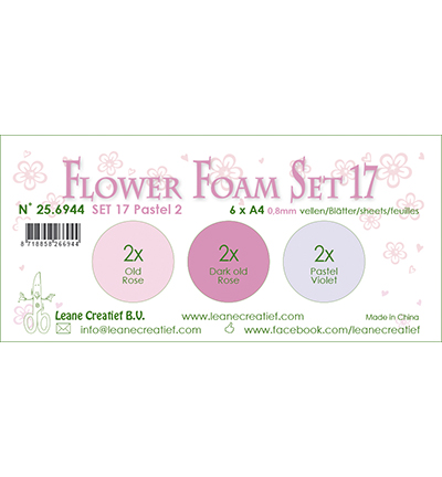 25.6944 - Leane Creatief - Set 17, Pastel 2. - Mousse, Feuilles assorties