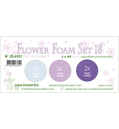 25.6951 - Leane Creatief - Set 18, Pastel 3. - Sheets et sets Flower Foam