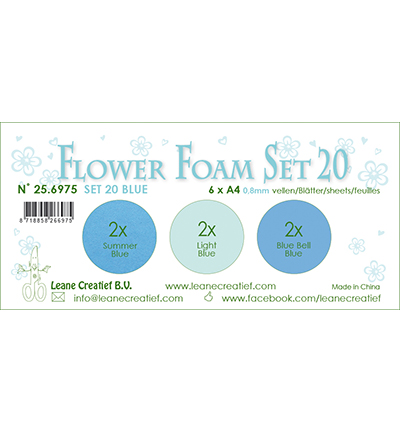 25.6975 - Leane Creatief - Set 20, Bleu - Sheets et sets Flower Foam