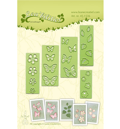 45.1536 - Leane Creatief - Small Butterflies & Flowers - Fleurs