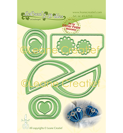 45.6210 - Leane Creatief - Glitter Foam Cœur  avec bord droit matrice pour découper - Enveloppe, boîte