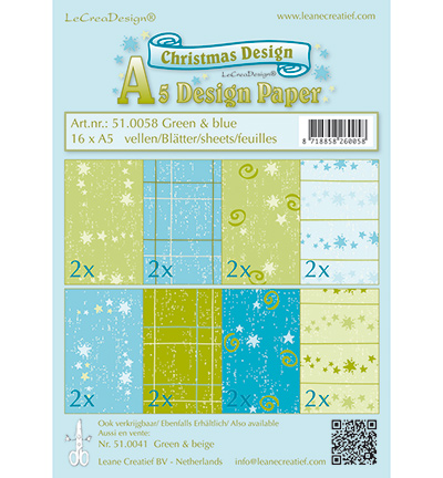 51.0058 - Leane Creatief - Groen/blauw - Design Paper