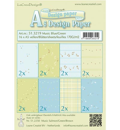 51.3219 - Leane Creatief - Music blue /green - Design Paper