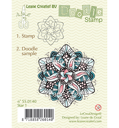 55.0140 - Leane Creatief - Star 1 - Tampons clear doodle