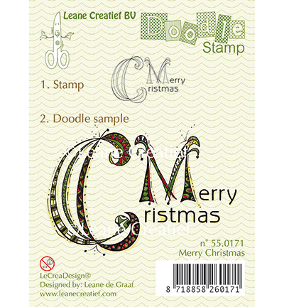 55.0171 - Leane Creatief - Merry Christmas - Tampons clear doodle