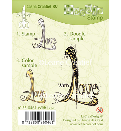 55.0461 - Leane Creatief - With love - Tampons clear doodle 55.0461 - Leane Creatief - With love - Tampons clear doodle