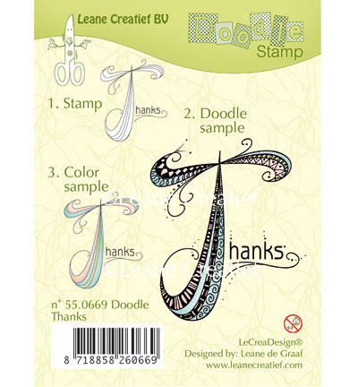 55.0669 - Leane Creatief - Thanks - Tampons clear doodle