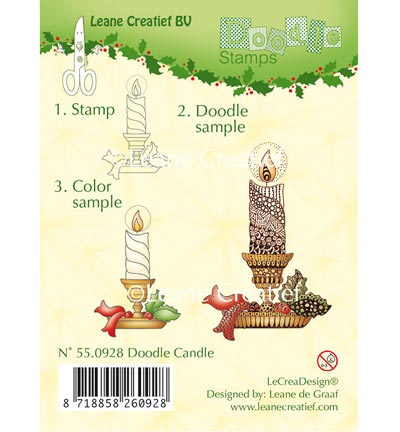 55.0928 - Leane Creatief - Candle - Tampons clear doodle