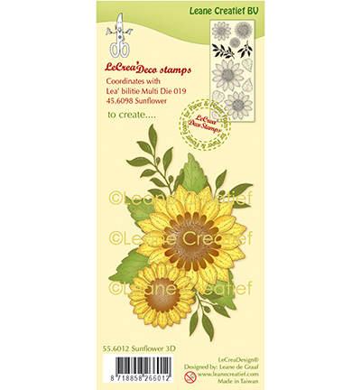 55.6012 - Leane Creatief - Tampon transp. Tournesol 3D - Tampons deco et fonds 55.6012 - Leane Creatief - Tampon transp. Tournesol 3D - Tampons deco et fonds