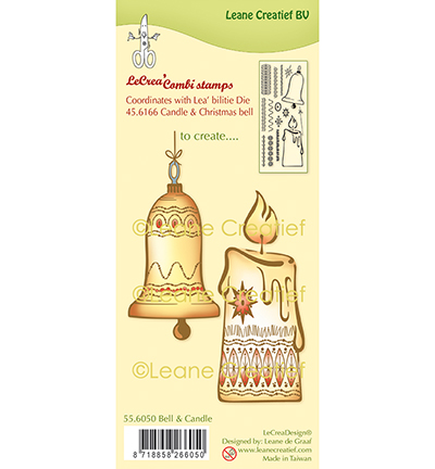 55.6050 - Leane Creatief - Combi tampon transp. Boule de Noël & Bougie - Tampons clear combi