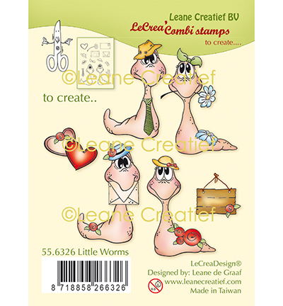 55.6326 - Leane Creatief - Combi clear stamp Vers de terre - Animaux