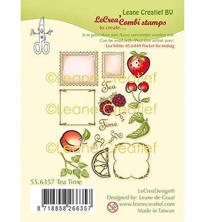 55.6357 - Leane Creatief - Combi clear stamp Heure du thé - Manger, boire