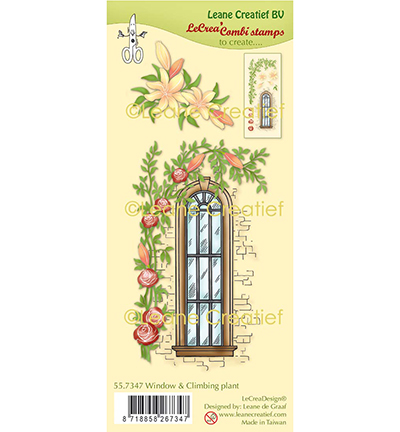 55.7347 - Leane Creatief - Fenêtre avec plante grimpante - Tampons clear combi