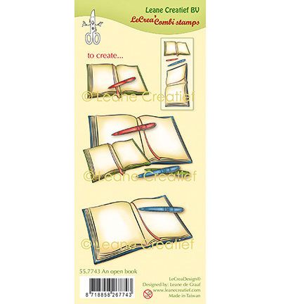 557.743 - Leane Creatief - Tampon clair à combiner Un livre ouvert - Tampons clear combi 557.743 - Leane Creatief - Tampon clair à combiner Un livre ouvert - Tampons clear combi