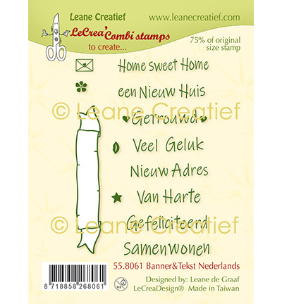 558.061 - Leane Creatief - Tampon clair à combiner Banner & Texte Néerlandais - Tampons clear combi 558.061 - Leane Creatief - Tampon clair à combiner Banner & Texte Néerlandais - Tampons clear combi