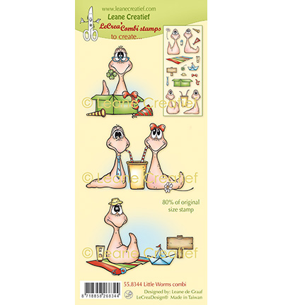 558.344 - Leane Creatief - Tampon clair à combiner Vers de terre - Animaux