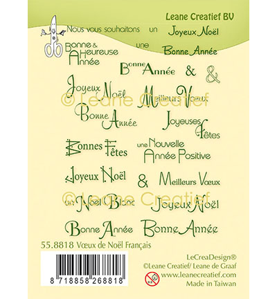 558.818 - Leane Creatief - Clear stamp, Vœux de Noël Français - Textes