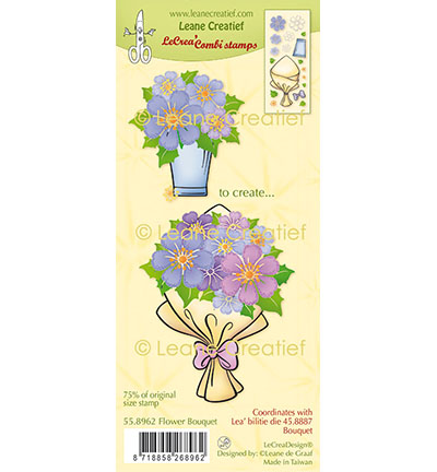 558.962 - Leane Creatief - Tampon clair à combiner Bouquet de fleurs - 