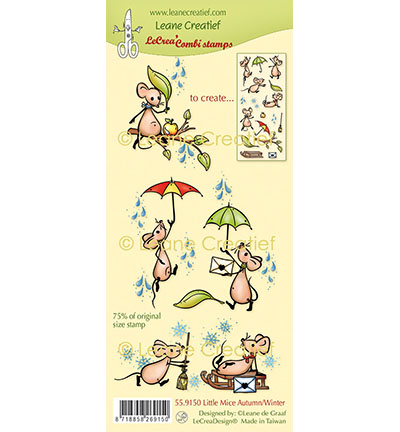 559.150 - Leane Creatief - Tampon clair à combiner, Souris Automne/Hiver - 