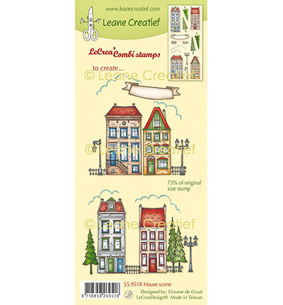 559.518 - Leane Creatief - Tampon clair à combiner, Scène de maison - Noël, hiver