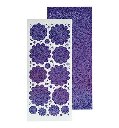 61.5817 - Leane Creatief - Stickers 2. diamond purple - Nested Flowers stickers