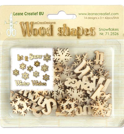 71.2526 - Leane Creatief - Snowflakes - Wood shapes