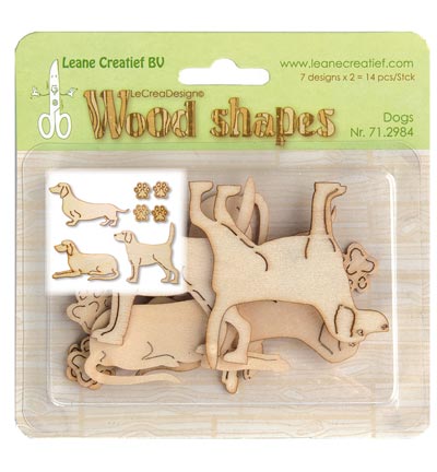 71.2984 - Leane Creatief - Dogs - Wood shapes