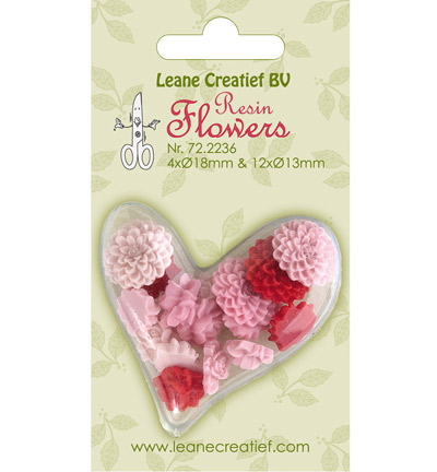 72.2236 - Leane Creatief - Roses & Peony Pink-red - Resin Flowers