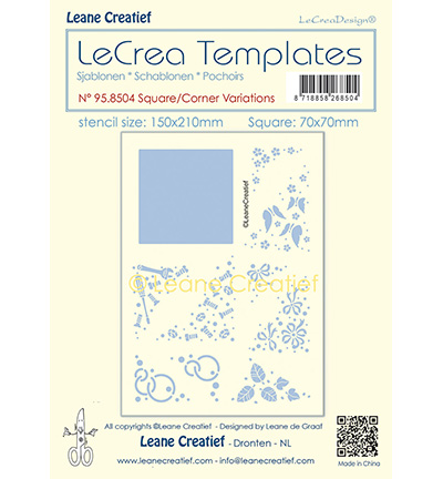 958.504 - Leane Creatief - Pochoir Variations de Carrés-Coins - LeCrea Templates