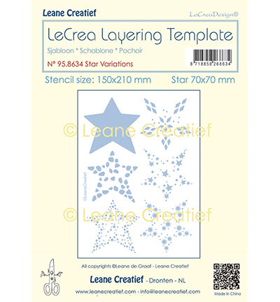 958.634 - Leane Creatief - Pochoir à superposer variété d'étoiles - Noël
