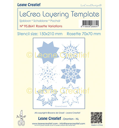 958.641 - Leane Creatief - Pochoir à superposer variété de rosaces - Noël