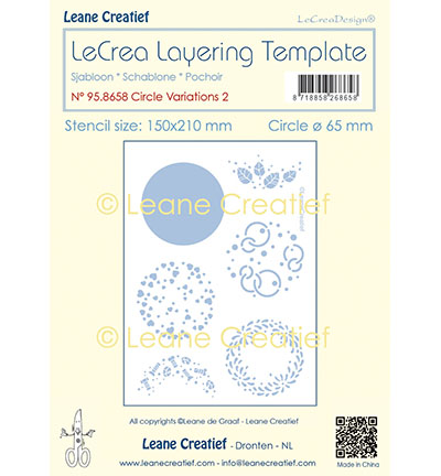 958.658 - Leane Creatief - Pochoir à superposer variété de cercles nr 2 - Cercles