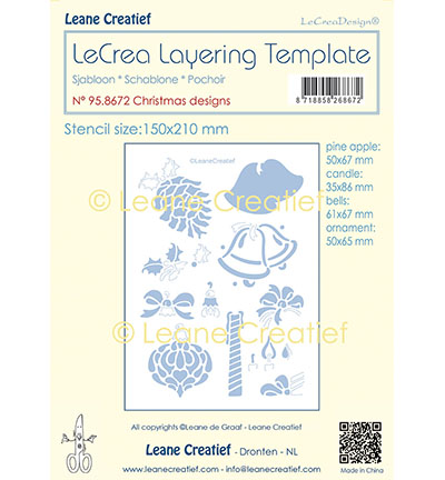 958.672 - Leane Creatief - Pochoir à superposer motifs de Noël - Noël 958.672 - Leane Creatief - Pochoir à superposer motifs de Noël - Noël