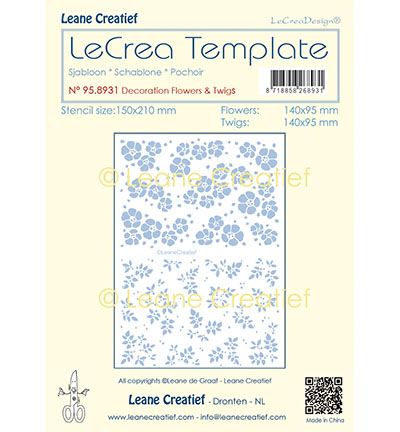 958.931 - Leane Creatief - Pochoir de decoration, Fleurs & Brindilles - Fleurs