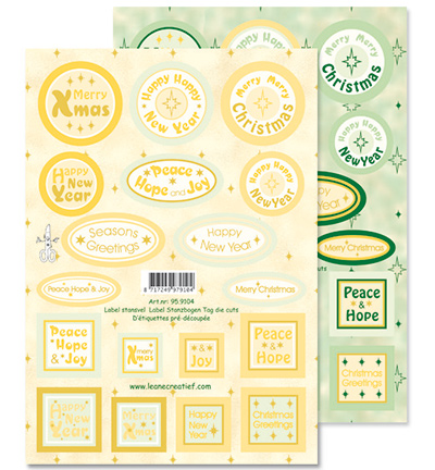 95.9104 - Leane Creatief - Christmas & Happy New Year - D'étiquettes pré-découpée