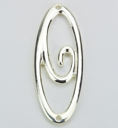 NC1119 SPL - Kippers - Lien, ovale avec spirale, couleur argent - Entretoise