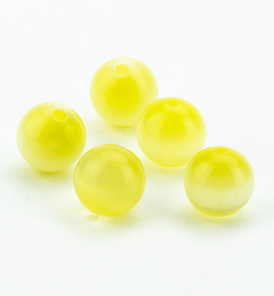 C-01-8mm, color 13 - Kippers - (10) Oeil de tigre rond, jaune clair - 