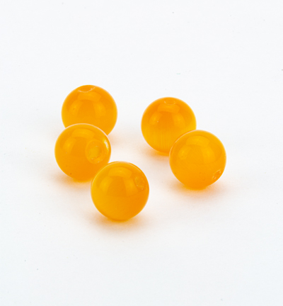 C-01-8mm, color 21 - Kippers - (10) Oeil de tigre rond, orange clair - 