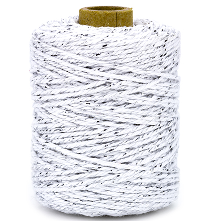 1050.5002.00 - Vivant - Ficelle en coton luxe, argent / blanc - Ficelle en coton